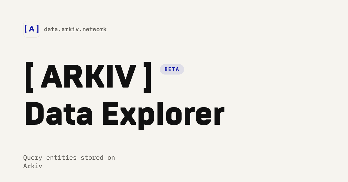 Arkiv Data Explorer — Data Explorer